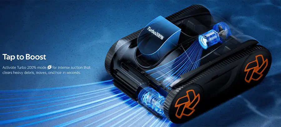 turbo mode for cleaning dirty pools