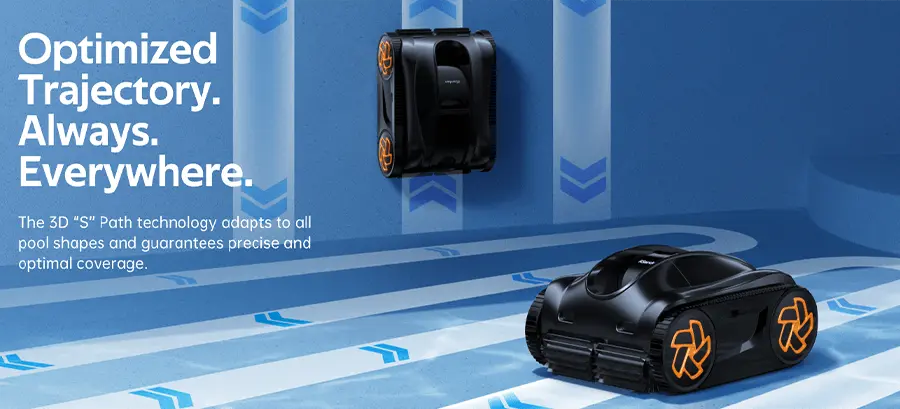 k series pool robot optimised cleaning pattern